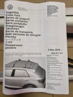 Orginalus VW T-Roc 2018- stogo skersiniai 2GA071151